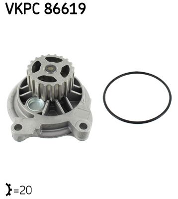 SKF Wasserpumpe VKPC 86619 mit Dichtungen für Audi VW 074121004 074121005A