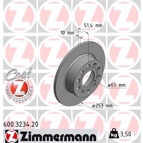 Zimmermann Bremsen Kit Bremsscheiben + Bremsbeläge hinten A3 Golf 5/6 Altea