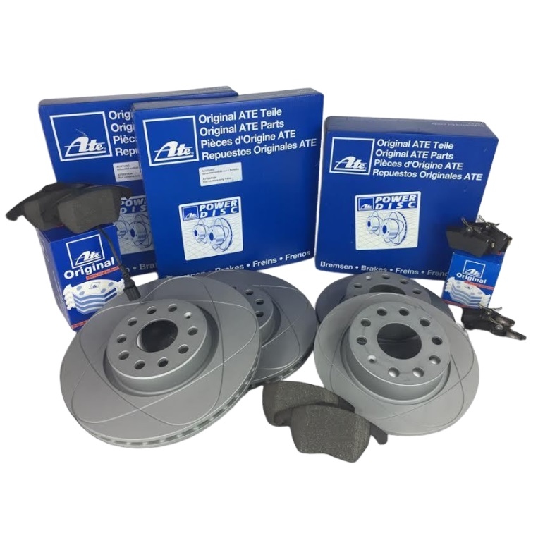 ATE POWER DISC BREMSSCHEIBEN BREMSEN BELÄGE VORNE HINTEN VW GOLF 5 1K1 1.9 TDI