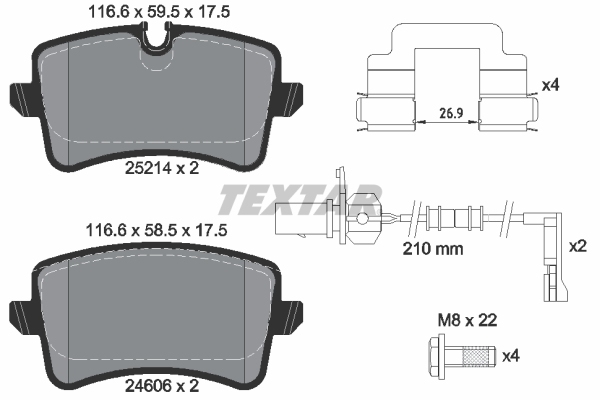 TEXTAR BREMSSCHEIBEN 356mm + BELÄGE HINTEN passend für AUDI A6 A7 4G C7