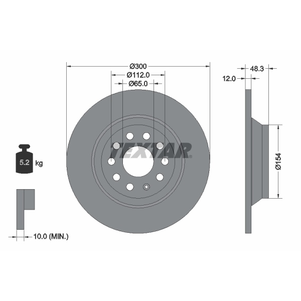 Textar Bremsenset Bremsscheiben Bremsbeläge hinten für VW Golf Vii Passat