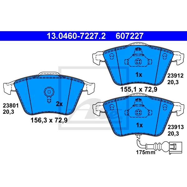 ATE BREMSSCHEIBEN BELÄGE VORNE HINTEN für VW GOLF 6 2.0 R GTi TSI AUDI S3