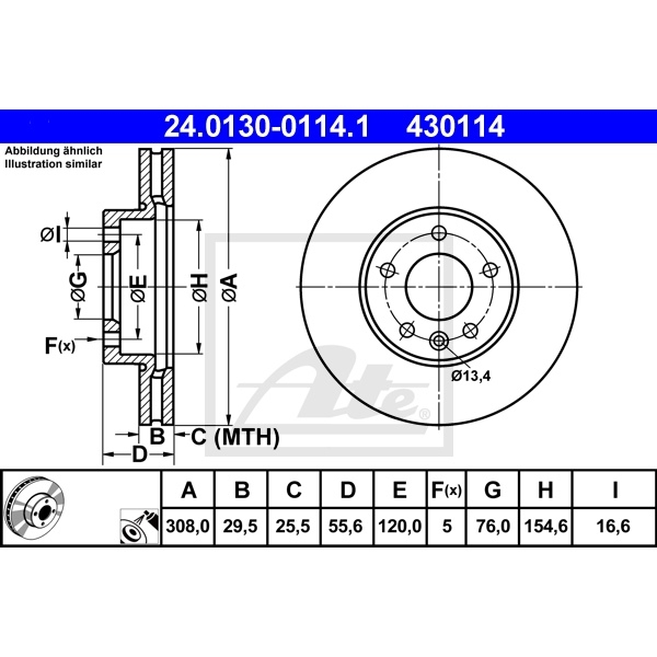 ATE BREMSSCHEIBEN+BELÄGE VORNE+HINTEN VW T5 BUS 16 Zoll "PR-2E3" BREMSEN-SET