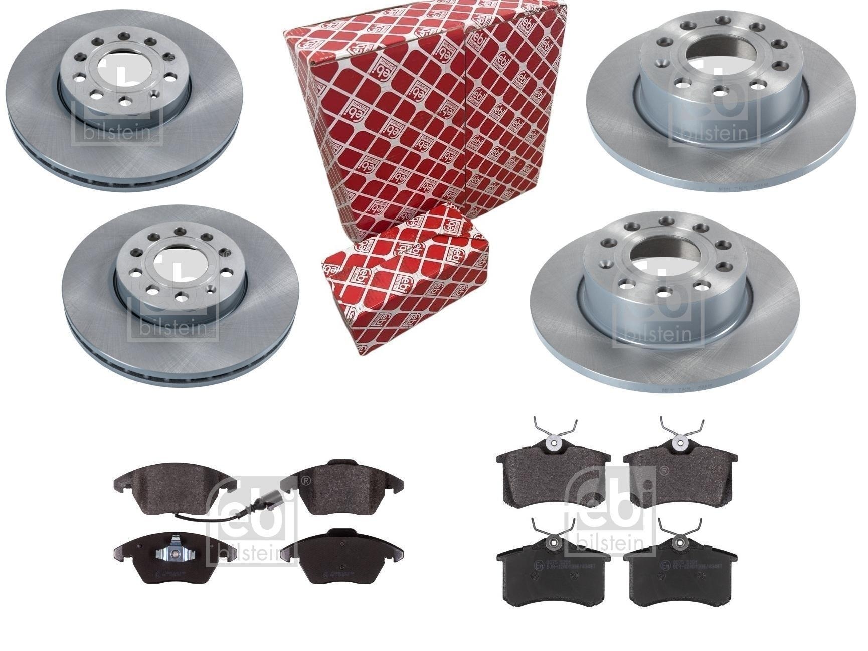 FEBI BREMSSCHEIBEN + BELÄGE VORNE + HINTEN für VW GOLF 5 6 AUDI A3 OCTAVIA LEON