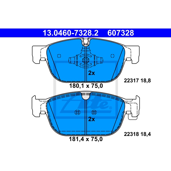 ATE Bremsenset vorne Bremsscheiben + Bremsbeläge für VOLVO Xc90 Ii 