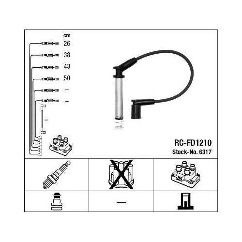Ngk 6317 Zündleitungssatz für Ford