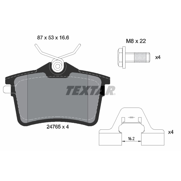 Textar Bremsscheiben + Beläge hinten für PEUGEOT 308 Nur Sw / Kombi / Break