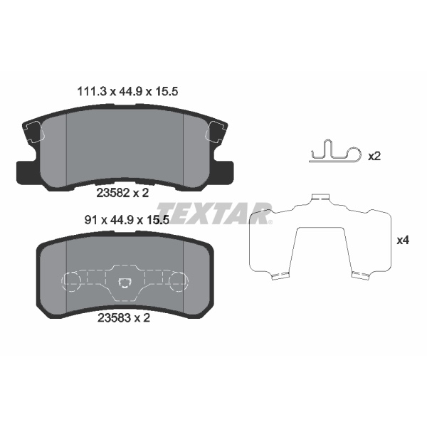 Textar Bremsscheiben Beläge hinten für MITSUBISHI Outlander Iii