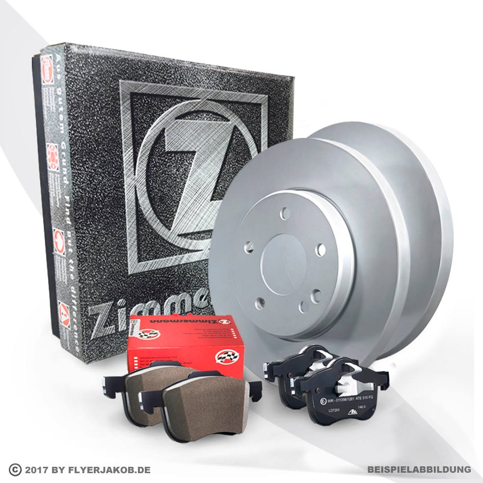 ORIGINAL ZIMMERMANN BREMSEN SET 2 BREMSSCHEIBEN + 4 BREMSBELÄGE HINTEN