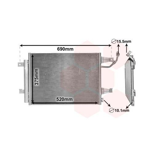 Van Wezel 32005177 Kondensator Klimaanlage für Mitsubishi