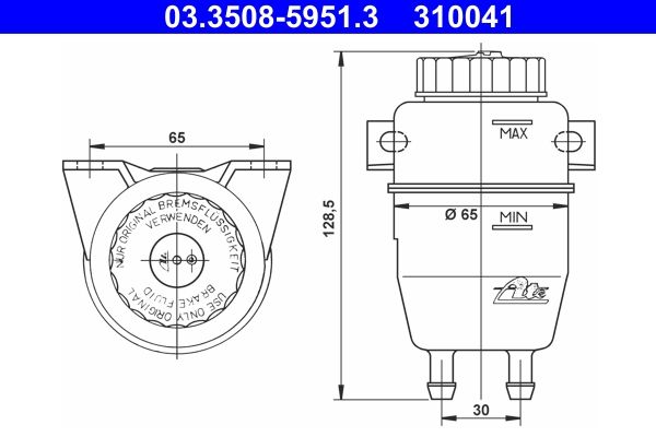 Ate 03.3508-5951.3 Ausgleichsbehälter Bremsflüssigkeit für Bmw Magirus Deutz