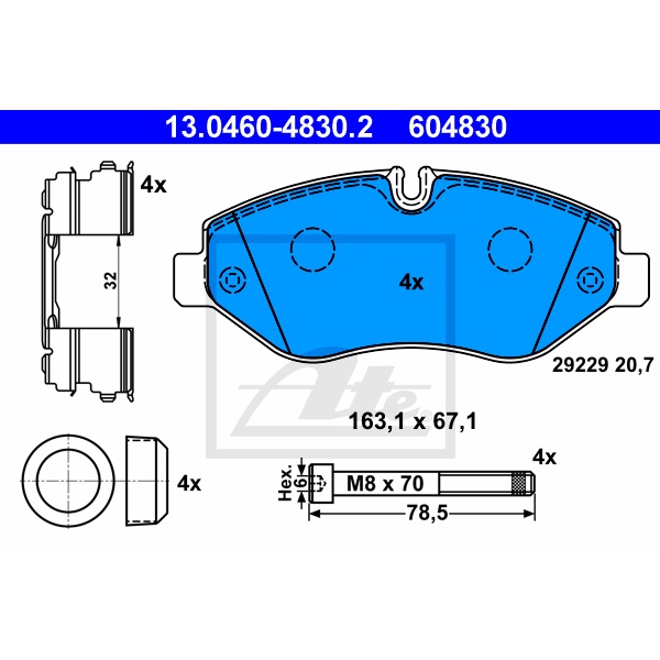 ATE Bremsscheiben Beläge Wk vorne Für Iveco Daily V