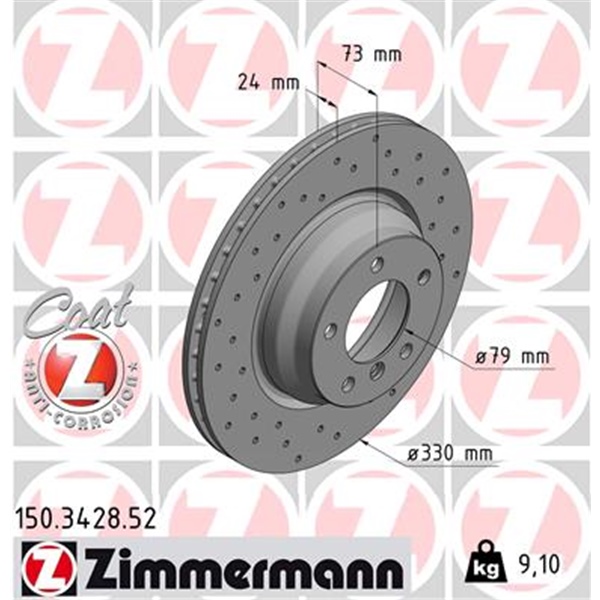 Zimmermann Sport Bremsscheiben + Beläge vorne + hinten für BMW 1Er E87 E81
