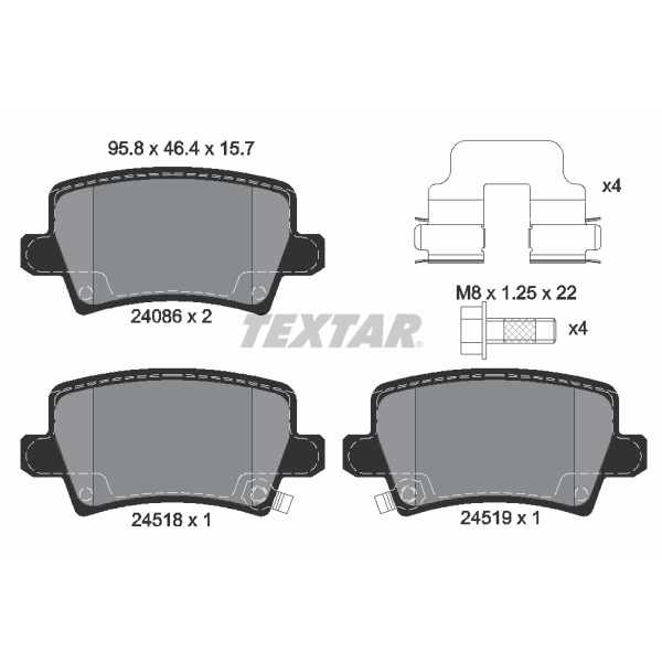 Textar Bremsscheiben + Beläge hinten für HONDA Civic 8 Viii Fn Fk