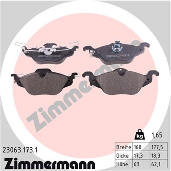 Zimmermann Bremsscheiben + Beläge für OPEL Astra G Mit Abs vorne+hinten