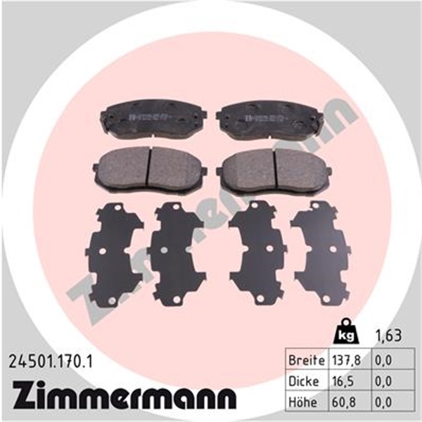 Zimmermann Bremsscheiben Beläge vorne für KIA Optima (Jf) 2.0 Cvvl/T-Gdi