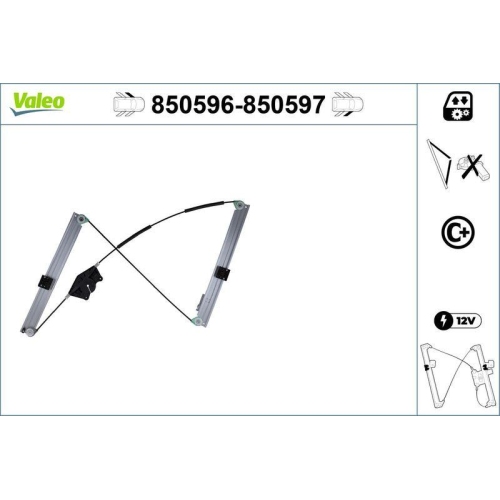 Valeo 850596 Fensterheber Vorne Links für Audi Seat