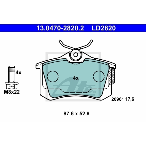 ATE BREMSEN 2 BREMSSCHEIBEN POWER DISC 4 BREMSBELÄGE CERAMIC HINTEN AUDI A3 8P1