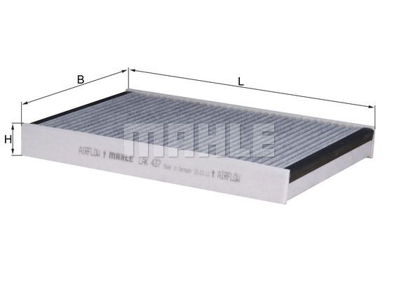 Original MAHLE / KNECHT Innenraumluftfilter, Aktivkohle C 6/300 LAK 437