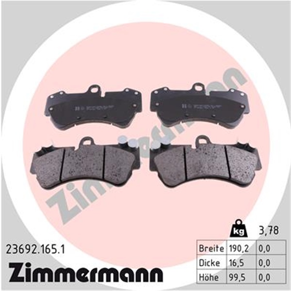 Zimmermann Bremsen  Bremsscheiben Beläge für PORSCHE Cayenne 955 VW Touareg 7L