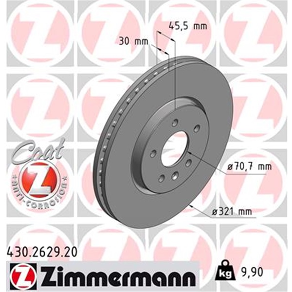 Zimmermann Bremsscheiben 321mm  Beläge vorne für OPEL Astra J  Zafira C  Cascada
