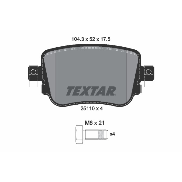 Textar Bremsenset Bremsscheiben Bremsbeläge hinten für VW Golf Vii Passat