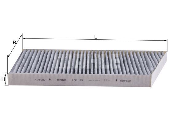 Original MAHLE / KNECHT Innenraumluftfilter, Aktivkohle C 6/288 LAK 129