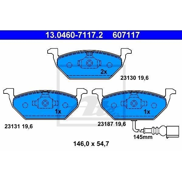 ORIGINAL ATE BREMSEN SET 2 BREMSSCHEIBEN POWER DISC+ 4 BREMSBELÄGE VORNE
