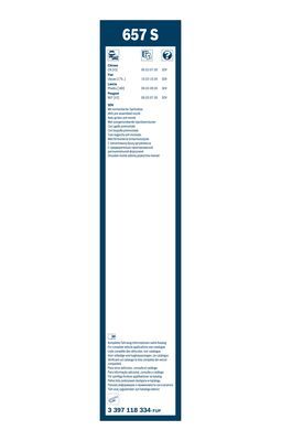 BOSCH Wischblattsatz 657S 3397118334