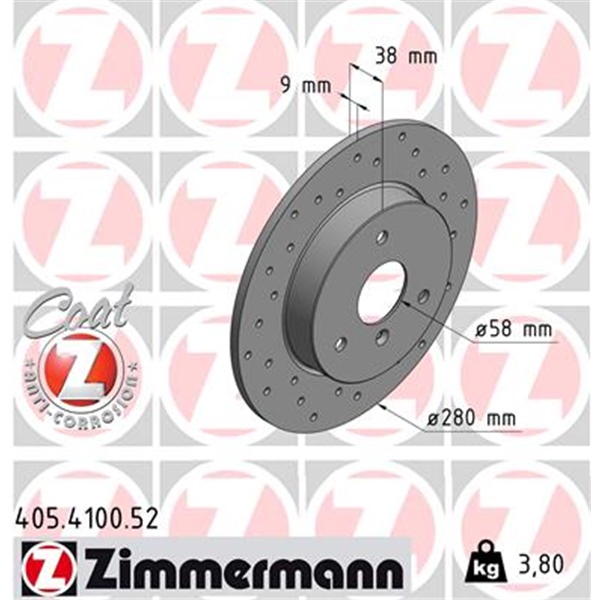 Zimmermann Bremsen  Sport Bremsscheiben  Bremsbeläge Set für SMART 450 452 vorne