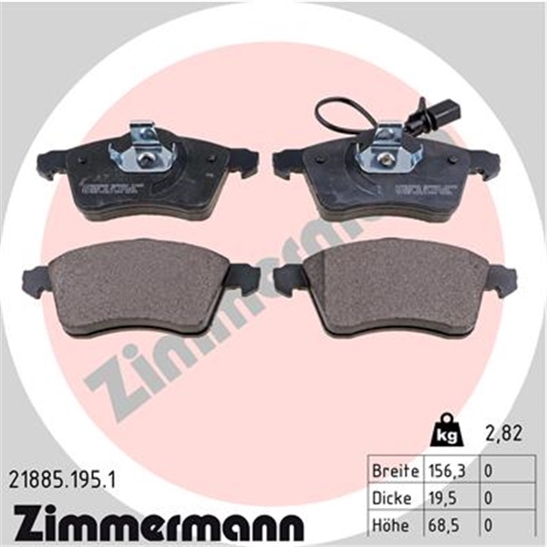 Zimmermann Bremsen Kit Sport Bremsscheiben + Beläge für VW T4 15 Zoll 1Lu vorne