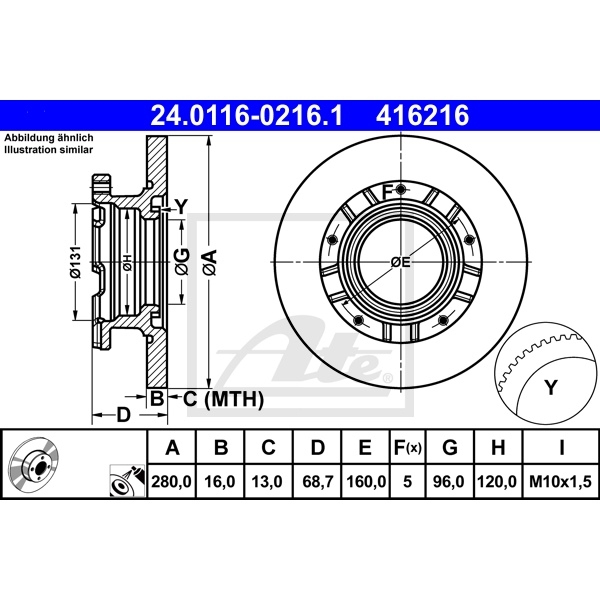 ATE Bremsenset vorne + hinten Bremsscheiben + Bremsbeläge FORD TRANSIT Kasten