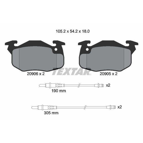 TEXTAR BREMSSCHEIBEN 247mm + BELÄGE VORNE PEUGEOT 106 I