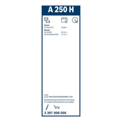 Bosch 3 397 008 056 Wischblatt Hinten für Citroën Ford