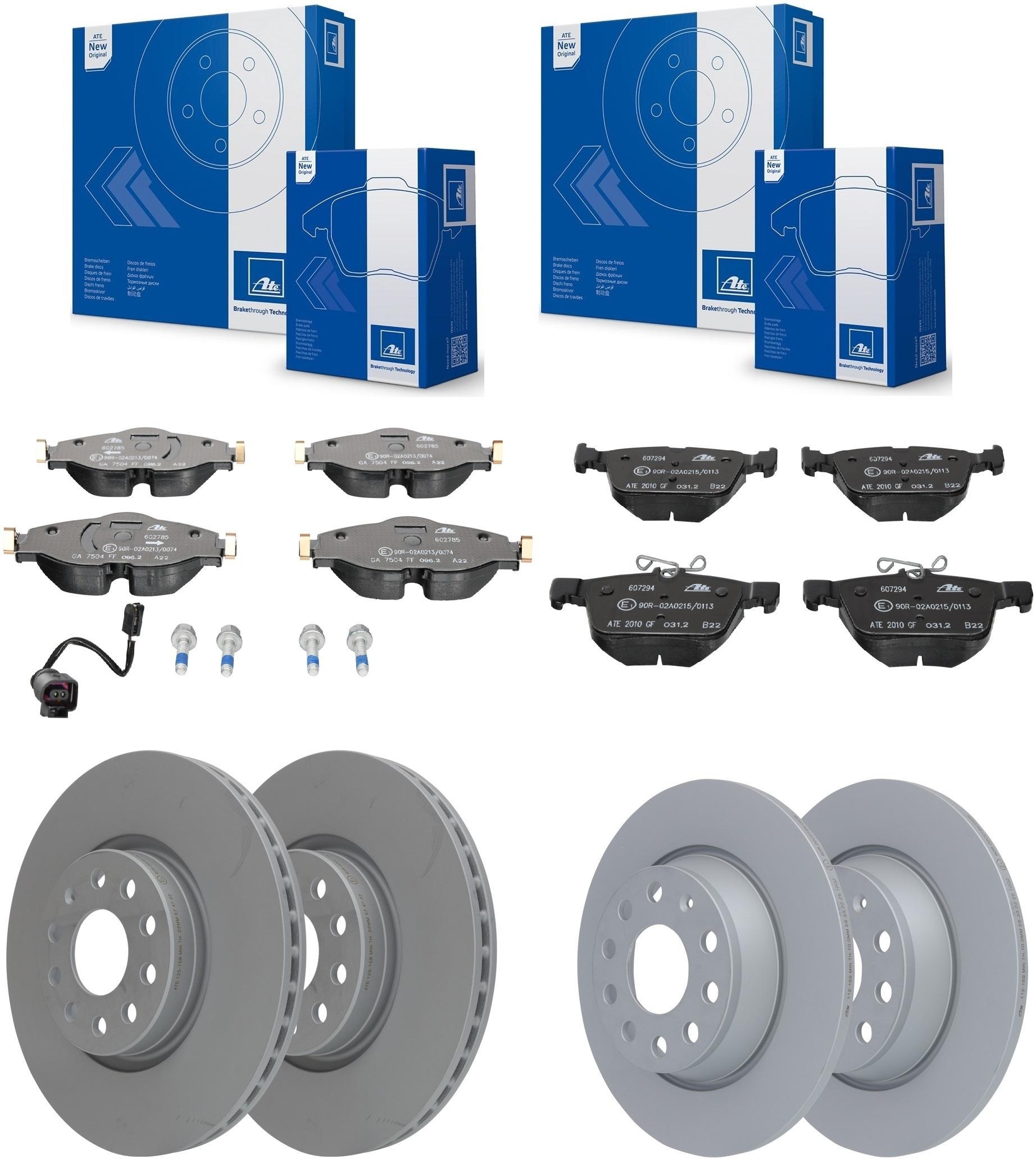 ATE Bremsscheiben + Beläge vorne + hinten für VW Passat B8 3G2 CB2