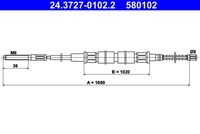 Ate 24.3727-0102.2 Seilzug Feststellbremse Hinten für Vag