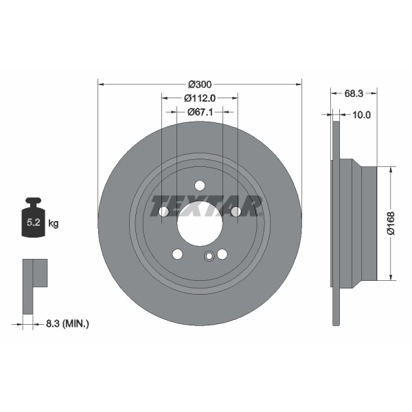 Textar Bremsenset hinten Bremsscheiben Bremsbeläge für MERCEDES W211