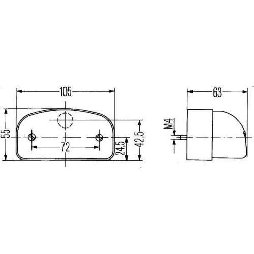 Hella 2KA 001 386-281 Kennzeichenleuchte Beidseitig für Aebi Daf Iveco Man Opel