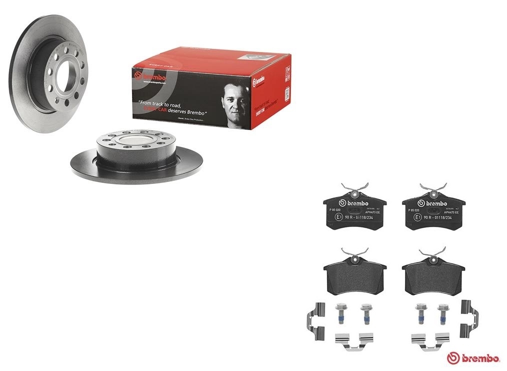 Brembo Bremsscheiben 253mm + Beläge Hinten Für Vw Golf 5 6 A3 8p Leon Octavia