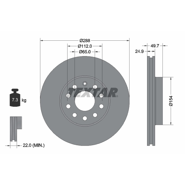 Textar Bremsenset vorne Bremsscheiben + Bremsbeläge für SKODA Octavia Iii Combi