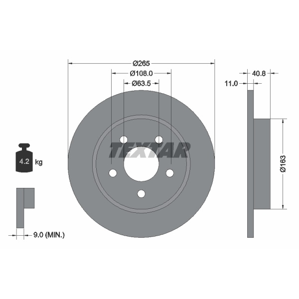 Textar Bremsscheiben Beläge hinten für FORD Focus Ii C-Max Focus C-Max