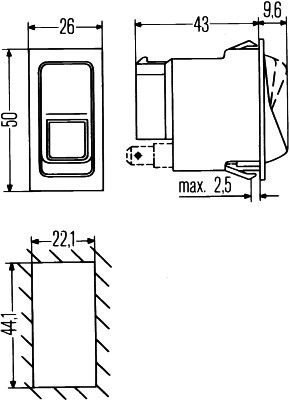 Original Hella Schalter, I-0 6EH 004 570-021