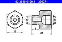 Ate 03.3510-0100.1 Adapter Bremsleitung für Kässbohrer