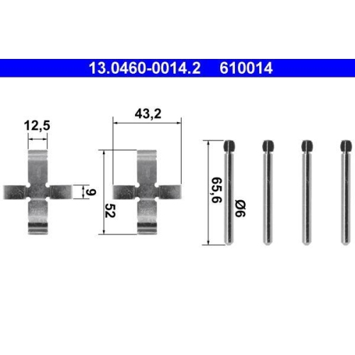 Ate 13.0460-0014.2 Zubehörsatz Scheibenbremsbelag Hinterachse Vorderachse Bmw