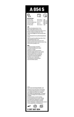 BOSCH Wischblattsatz A854S 3397007854