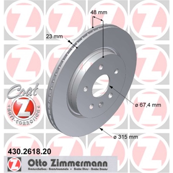 Zimmermann Bremsscheiben + Beläge hinten Opel Insignia 17 Zoll