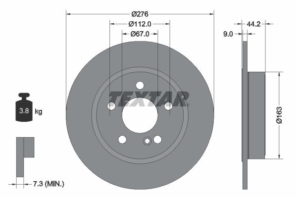 TEXTAR Bremsscheibe 92241303