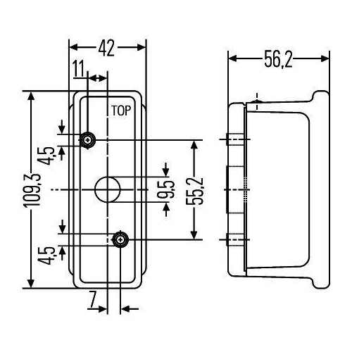 Hella 2XS 007 841-011 Umrissleuchte Links Seitlicher Anbau für Aebi Auwärter Daf