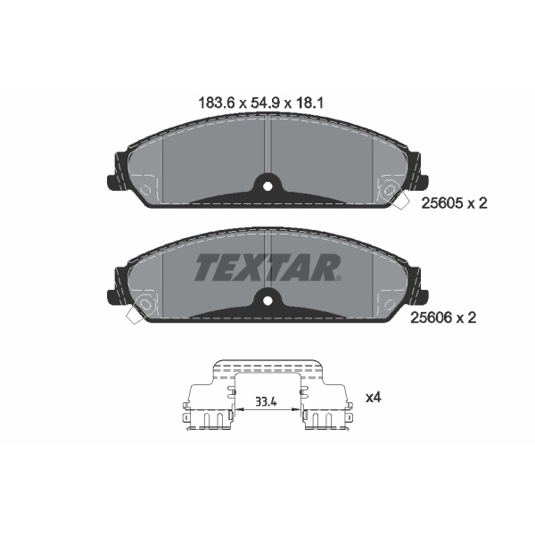 Textar Bremsscheiben 345mm Beläge vorne für CHRYSLER 300C Touring Kombi