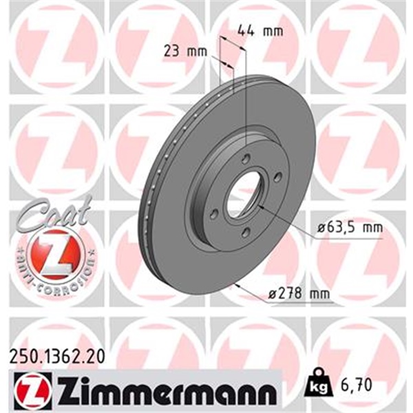 Zimmermann Bremsscheiben + Beläge für FORD B-Max / Fiesta Vi St180 vorne